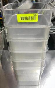 DESCRIPTION: (6) 4 QT PLASTIC CONTAINERS - NO LIDS SIZE 4 QT LOCATION: AREA #2 THIS LOT IS: SOLD BY THE PIECE QTY: 6