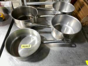 DESCRIPTION: (4) PIECE STAINLESS SAUCE POT SET LOCATION: AREA #1 THIS LOT IS: SOLD BY THE PIECE QTY: 4