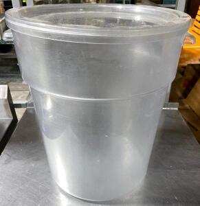 DESCRIPTION: (2) 18 QT PLASTIC CONTAINER - W/ LIDS SIZE 18 QT LOCATION: AREA #1 THIS LOT IS: SOLD BY THE PIECE QTY: 2