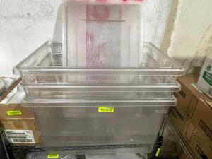 DESCRIPTION: (3) 13 GALLON PLASTIC CONTAINERS W/ LIDS SIZE 13 GALLON LOCATION: AREA #2 THIS LOT IS: SOLD BY THE PIECE QTY: 3