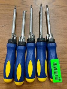 (5) - RATCHETING SCREW DRIVERS