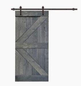 K SERIES 42 IN. X 84 IN. GRAY KNOTTY PINE WOOD INTERIOR SLIDING BARN DOOR WITH HARDWARE KIT