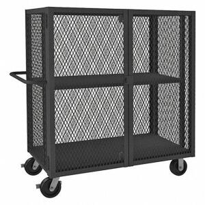 DESCRIPTION: (1) WELDED MESH SECURITY CART WITH ADJUSTABLE SHELVES BRAND/MODEL: DURHAM #8RRU5 INFORMATION: GRAY RETAIL$: $1934.73 EA SIZE: 56-1/2"H 66