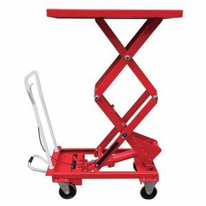 DESCRIPTION: (1) MANUAL MOBILE SCISSOR LIFT TABLE BRAND/MODEL: DAYTON #33W295 INFORMATION: RED RETAIL$: $1128.13 EA SIZE: 660 LB CAPACITY QTY: 1