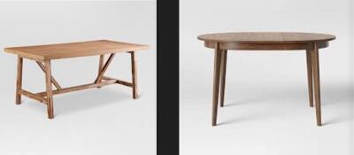 DESCRIPTION: (2) DINING ROOM TABLES RETAIL$: $750.00 TOTAL SIZE: ONE CIRCLE, ONE RECTANGLE QTY: 2