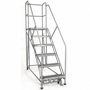 DESCRIPTION: (1) ROLLING STEP LADDER BRAND/MODEL: COTTERMAN #3FMG7 RETAIL$: $1151.40 EA SIZE: 6 STEPS, 60 IN PLATFORM HT, 24 IN PLATFORM WD, 24 IN PLA