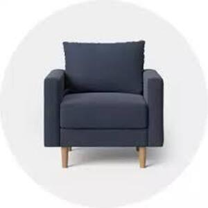 DESCRIPTION: (2) ACCENT CHAIRSBRAND/MODEL: JACOBS #249083577INFORMATION: NAVY BLUERETAIL$: $300.00 EASIZE: 35"H 28.5"W 31.5"DQTY: 2