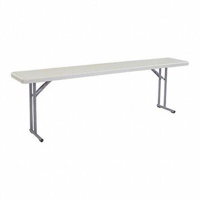 DESCRIPTION: (2) SEMINAR TABLE BRAND/MODEL: NATIONAL PUBLIC SEATING #9JFV0 INFORMATION: GRAY RETAIL$: $196.03 EA SIZE: 96"W 18"D 30"H QTY: 2