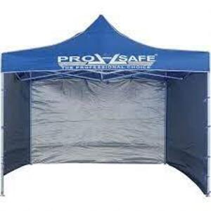 DESCRIPTION: (1) WALLED POP UP TENT BRAND/MODEL: PRO-SAFE #31310352 INFORMATION: BLUE RETAIL$: $176.09 EA SIZE: 10' X 10' X 6'6" QTY: 1