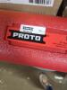 DESCRIPTION: (1) MICROMETER TORQUE WRENCH WITH CASE BRAND/MODEL: PROTO #426F17 INFORMATION: RED CASE RETAIL$: $1041.15 EA SIZE: 120 FT-LB TO 600 FT-LB - 2