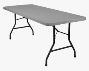 DESCRIPTION: (1) FOLDING TABLE BRAND/MODEL: GCS INFORMATION: CHARCOAL/BLOW MOLDED/LOAD RATING: 2000 LBS RETAIL$: $151.99 EA SIZE: 30"W X 96"L X 29"H Q