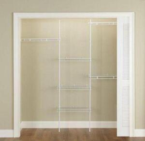 DESCRIPTION: (1) COMPLETE CLOSET KIT BRAND/MODEL: RUBBERMAID INFORMATION: WHITE RETAIL$: $160.00 EA SIZE: 6.5-8 FT QTY: 1