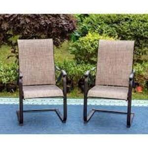 DESCRIPTION: (2) ERGONOMIC C SPRING PATIO CHAIR BRAND/MODEL: PH VILLA #E02GF105 RETAIL$: $235.48 TOTAL QTY: 2