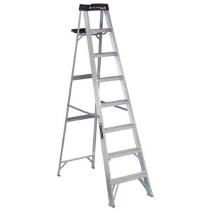 DESCRIPTION: (1) ALUMINUM STEP LADDER BRAND/MODEL: LOUISVILLE/W-2112-08S RETAIL$: 86 SIZE: 8' LADDER, 12' REACH QTY: 1