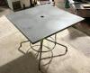 DESCRIPTION: 36" X 36" SOLID METAL PATIO DINGING TABLE W/ (4) ALUMINUM CHAIRS AS SHOWN ADDITIONAL INFORMATION INCLUDES: (4) CHAIRS & TABLE (SOLD AS SE - 3