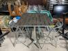 DESCRIPTION: 36" X 36" HIGH-TOP PATIO TABLE W/ (4) ALUMINUM PATIO BAR STOOLS LOCATION: AREA #6 QTY: 1 - 5