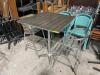 DESCRIPTION: 36" X 36" HIGH-TOP PATIO TABLE W/ (4) ALUMINUM PATIO BAR STOOLS LOCATION: AREA #6 QTY: 1 - 6