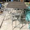 DESCRIPTION: 36" X 36" HIGH-TOP PATIO TABLE W/ (4) ALUMINUM PATIO BAR STOOLS LOCATION: AREA #6 QTY: 1 - 3