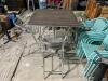 DESCRIPTION: 36" X 36" HIGH-TOP PATIO TABLE W/ (4) ALUMINUM PATIO BAR STOOLS LOCATION: AREA #6 QTY: 1 - 4