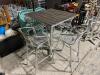 DESCRIPTION: 36" X 36" HIGH-TOP PATIO TABLE W/ (4) ALUMINUM PATIO BAR STOOLS LOCATION: AREA #6 QTY: 1 - 5