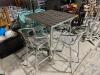 DESCRIPTION: 36" X 36" HIGH-TOP PATIO TABLE W/ (4) ALUMINUM PATIO BAR STOOLS LOCATION: AREA #6 QTY: 1 - 6