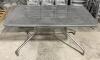 DESCRIPTION: 54" X 30" METAL PATIO TABLE SIZE 54" X 30" LOCATION: AREA #6 QTY: 1