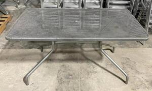 DESCRIPTION: 54" X 30" METAL PATIO TABLE SIZE 54" X 30" LOCATION: AREA #6 QTY: 1