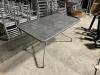 DESCRIPTION: 54" X 30" METAL PATIO TABLE SIZE 54" X 30" LOCATION: AREA #6 QTY: 1 - 3