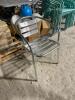 DESCRIPTION: 36" X 36" SOLID METAL PATIO DINGING TABLE W/ (2) ALUMINUM CHAIRS AS SHOWN ADDITIONAL INFORMATION INCLUDES: (2) CHAIRS & TABLE (SOLD AS SE - 17