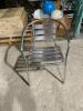 DESCRIPTION: 36" X 36" SOLID METAL PATIO DINGING TABLE W/ (2) ALUMINUM CHAIRS AS SHOWN ADDITIONAL INFORMATION INCLUDES: (2) CHAIRS & TABLE (SOLD AS SE - 18