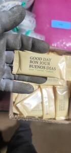 DESCRIPTION: (1) BOX OF APPROX (50) MIN SOAP BARS BRAND/MODEL: GOOD DAY QTY: 1