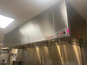 DESCRIPTION: 12' STAINLESS EXHAUST HOOD SYSTEM W/ FIRE SUPPRESSION, GAS FIRED MAKE UP AIR, AND EXHAUST FAN. BRAND / MODEL: CAPTIVE AIR ADDITIONAL INFO