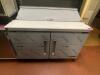 DESCRIPTION: BERG 48" TWO DOOR REFRIGERATED SANDWICH PREP W/ RISER SHELF. BRAND / MODEL: EDST 48 12 BERG HC ADDITIONAL INFORMATION 115 VOLT, 1 PHASE. - 2