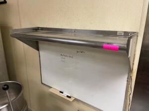 DESCRIPTION: 36" X 12" STAINLESS WALL SHELF BRAND / MODEL: ADVANCE TABCO WS-KD 36 ADDITIONAL INFORMATION W/ DRY ERASE BOARD. SIZE 36" X 12" LOCATION: