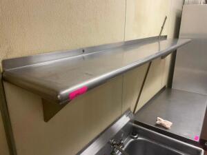 DESCRIPTION: 60" X 12" STAINLESS WALL SHELF. SIZE 60" X 12" LOCATION: KITCHEN QTY: 1