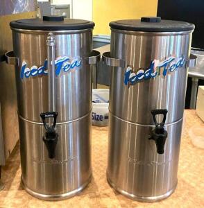 DESCRIPTION: (2) STAINLESS TEA DISPENSERS LOCATION: SEATING QTY: 2