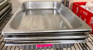 DESCRIPTION: (6) HALF SIZE STAINLESS INSERTS. SIZE 2" DEEP LOCATION: KITCHEN THIS LOT IS: SOLD BY THE PIECE QTY: 6