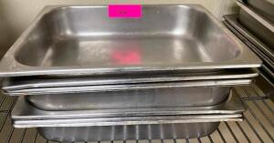 DESCRIPTION: (6) HALF SIZE STAINLESS INSERTS. SIZE 2" DEEP LOCATION: KITCHEN THIS LOT IS: SOLD BY THE PIECE QTY: 6