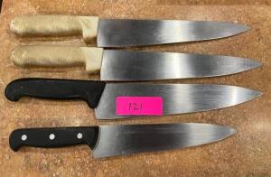 DESCRIPTION: (4) CHEFS KNIVES LOCATION: SEATING QTY: 4
