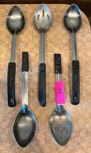 DESCRIPTION: (5) ASSORTED SERVING SPOONS LOCATION: SEATING QTY: 5