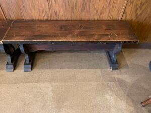 DESCRIPTION: 60" WOODEN BENCH LOCATION: SEATING QTY: 1