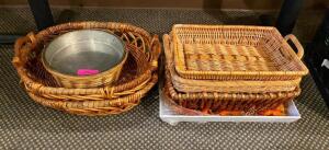 DESCRIPTION: ASSORTED WOVEN BASKETS AS SHOWN LOCATION: SEATING QTY: 1