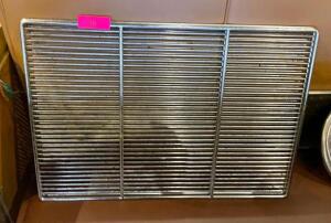 DESCRIPTION: (2) METAL RACKS SIZE 25.5"X18" LOCATION: SEATING QTY: 2