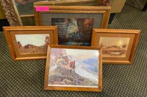 DESCRIPTION: (4) FRAMED WESTERN PRINTS LOCATION: SEATING QTY: 4