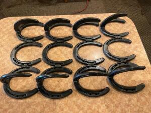 DESCRIPTION: (4) IRON HORSE SHOE WALL MOUNTED COAT HOOKS LOCATION: SEATING THIS LOT IS: SOLD BY THE PIECE QTY: 4