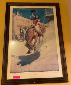 DESCRIPTION: BRONCO BUSTER BY NEWELL CONVERS WYETH NO 316 LOCATION: SEATING QTY: 1