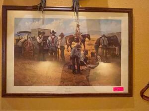 DESCRIPTION: RANGE FARE - FRAMED PRINT BY ROBERT SUMMERS LOCATION: SEATING QTY: 1