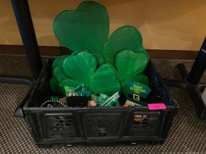 DESCRIPTION: ASSORTED MARDI'S GRAS AND ST. PATRICK'S DAY DECORATIONS LOCATION: SEATING THIS LOT IS: ONE MONEY QTY: 1