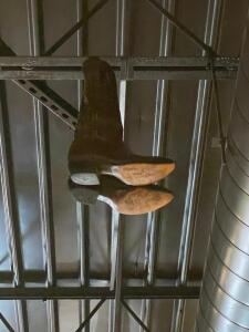 DESCRIPTION: (3) PAIRS OF COWBOY BOOTS ADDITIONAL INFORMATION NEED LADDER FOR REMOVAL LOCATION: SEATING QTY: 1