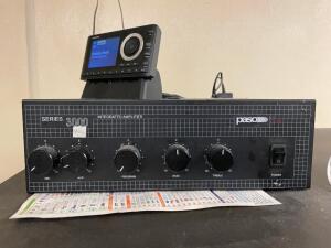 DESCRIPTION: PASO SERIES 300 70 VOLT AMP W/ 10 KHL SPEAKERS AND XM SATELLITE RECEIVER ADDITIONAL INFORMATION NEED LADDER FOR REMOVAL LOCATION: KITCHEN